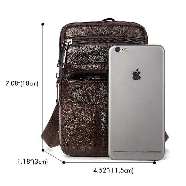 Męska torba na pasek z prawdziwej skóry Fanny Belt Bag Viconchic