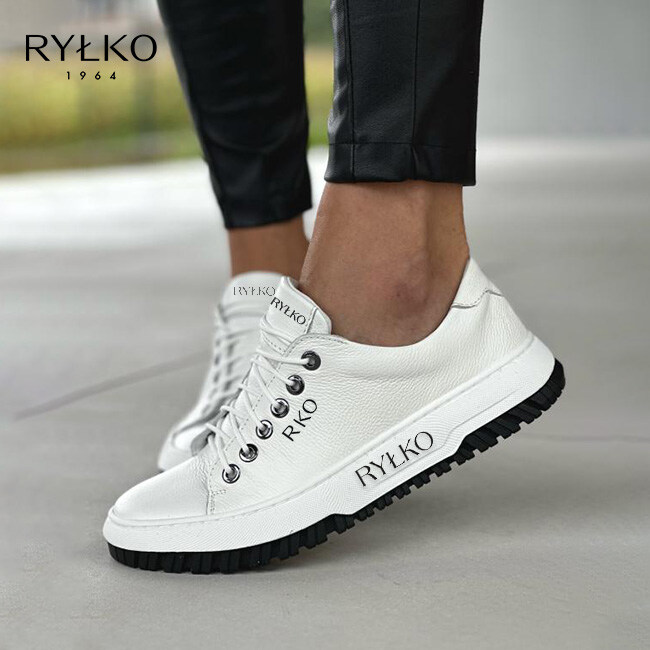 RYŁKO® fehér bőr tornacipő