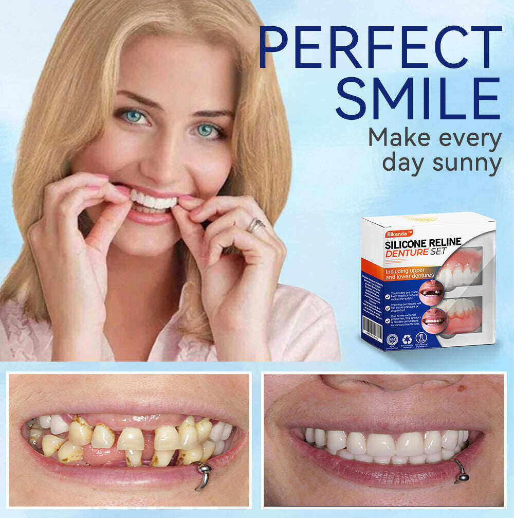 ✅Loja oficial | Conjunto de próteses de silicone Bikenda™ Reline 🧑🏼‍⚕️Recomendação da British Dental Association (BDA)