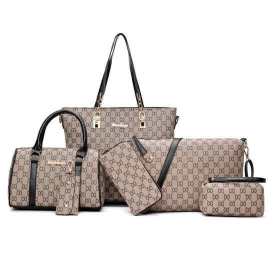 Conjunto de bolso de cuero de varias piezas hecho a mano