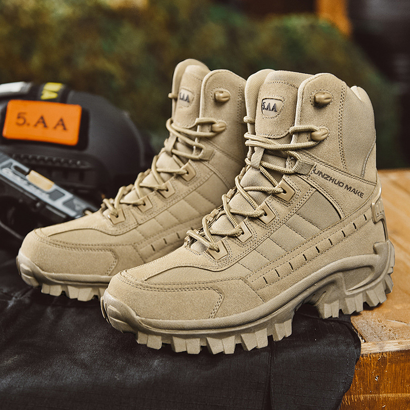 Męskie wodoodporne buty bojowe outdoorowe z ochroną przed przebiciem, buty bojowe (zwiększona trwałość)