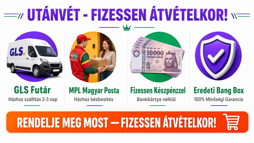 Bang Box 200K utánvét fizetés - GLS futár és MPL Magyar Posta házhoz szállítás