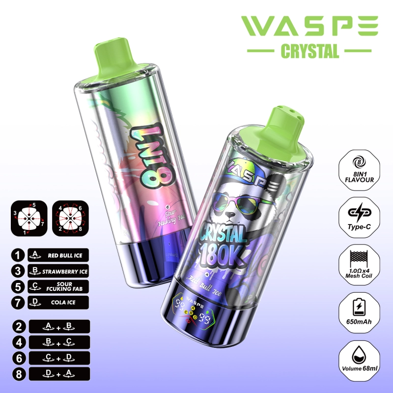 180000 puffs vape, 8 in 1 disposable vape, bulk disposable vape, rechargeable disposable vape, WASPE disposable vape