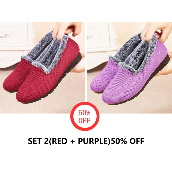 🔥Último dia com 50% de desconto - sapatos femininos forrados de pele de shearling