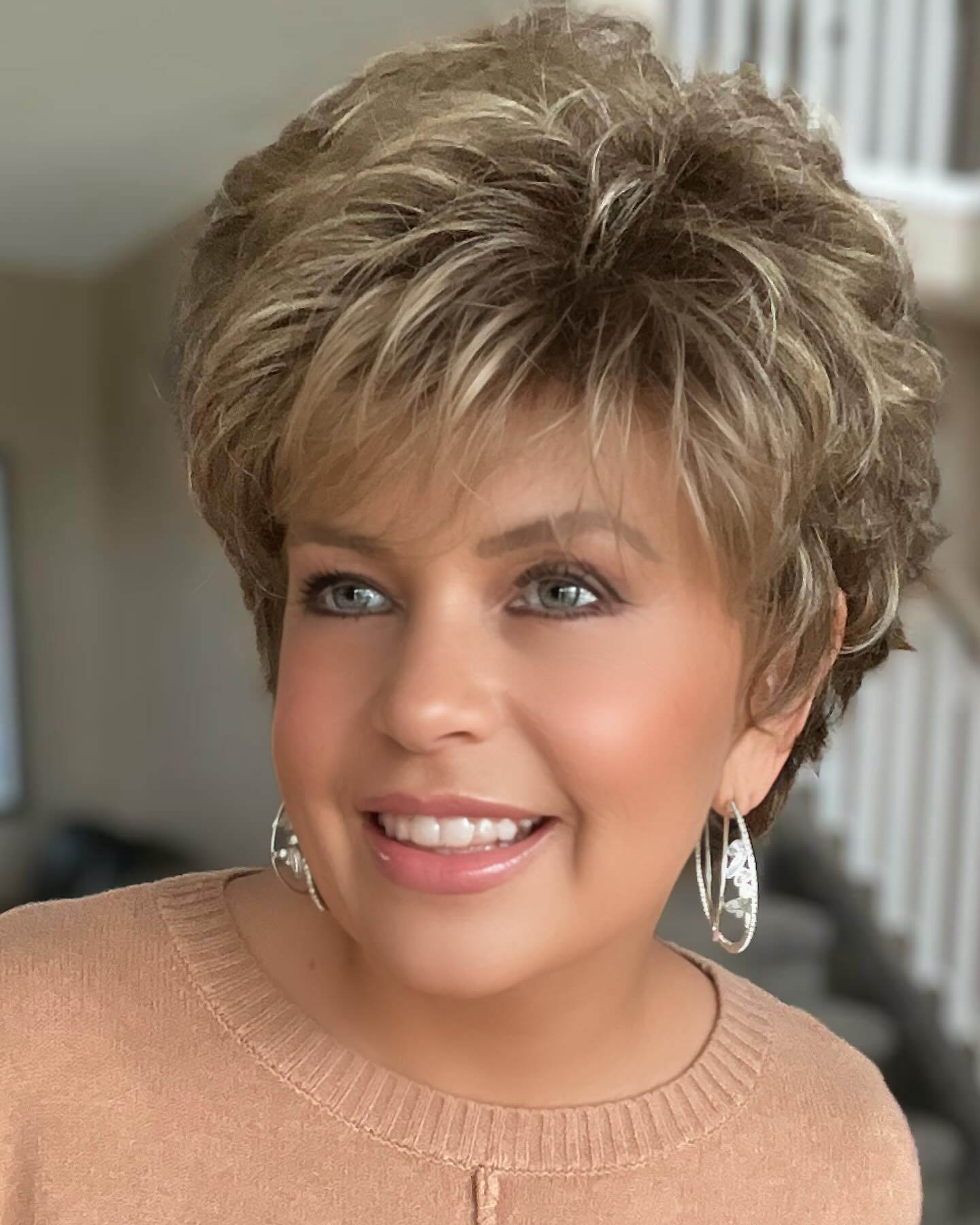 Brown Mixed Golden Pixie Cut Wig