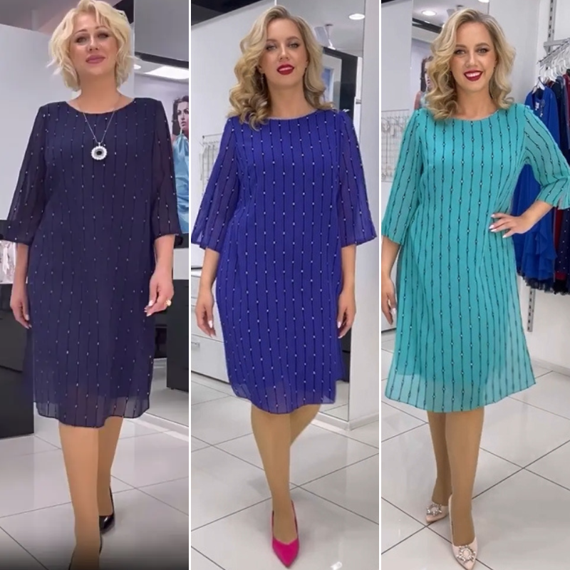 【S-5XL】🔥2024 novo vestido de chiffon de alta qualidade