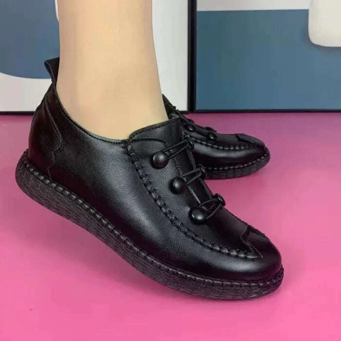 2023 novos sapatos ortopédicos de couro feminino