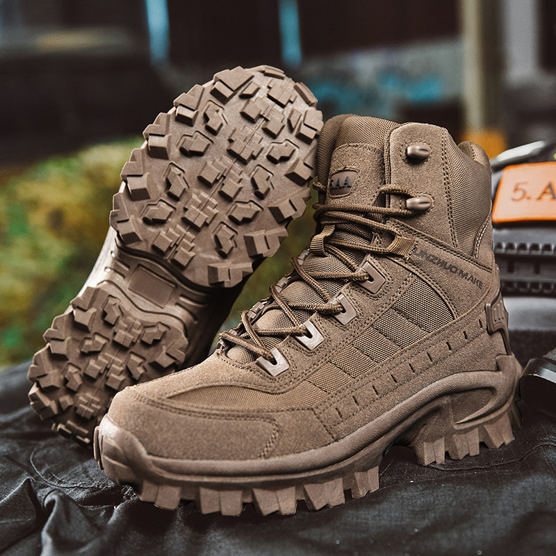 Męskie wodoodporne buty bojowe outdoorowe z ochroną przed przebiciem, buty bojowe (zwiększona trwałość)