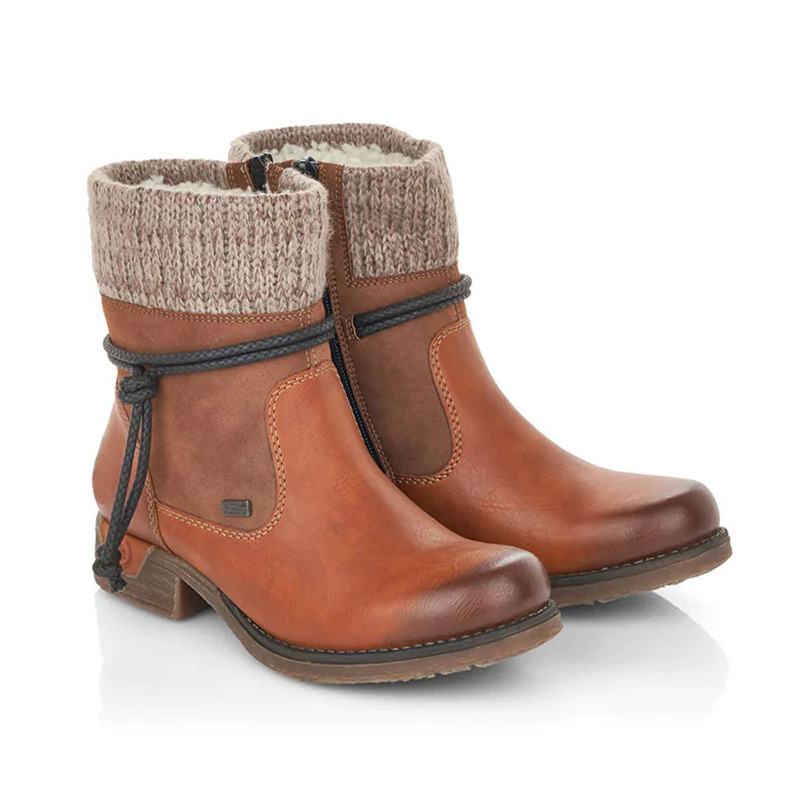 🔥Último dia de promoção 50% OFF - Botas femininas casuais vintage de couro com zíper