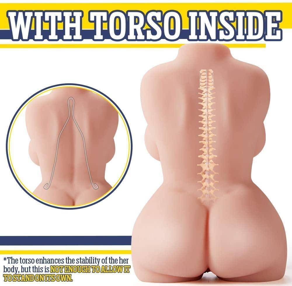 Boneca do amor masturbador realista de 5,5 kg com vagina 3D e anal