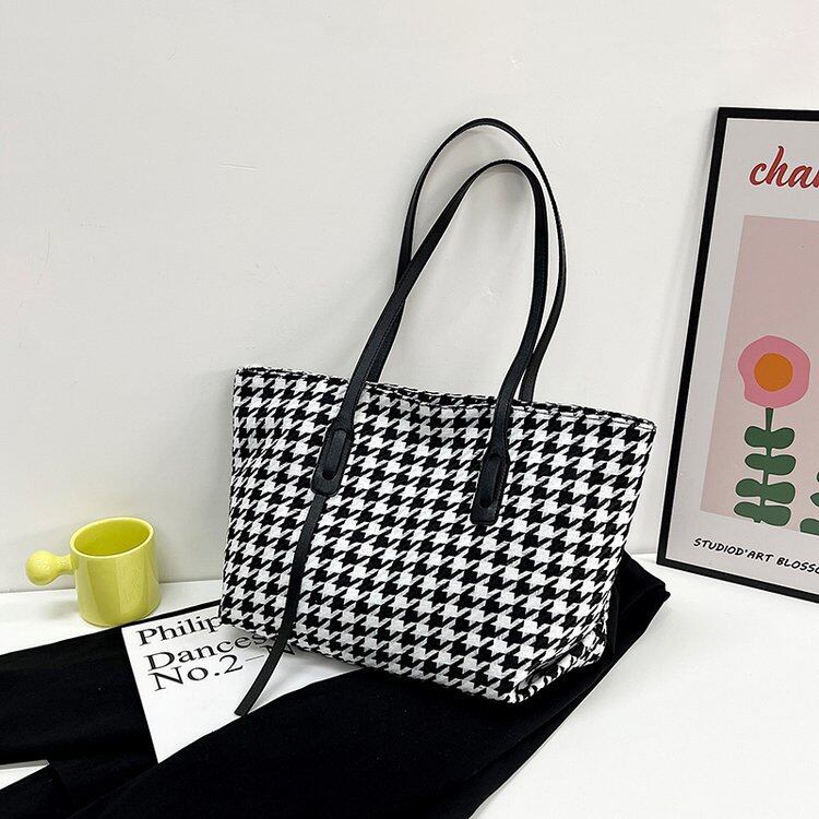 Bolsa City com estampa Houndstooth