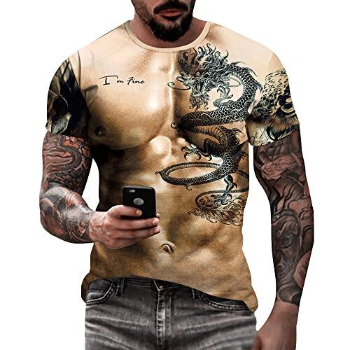 Camiseta masculina de caveira com estampa 3D criativa 3D camiseta de manga curta casual gola redonda novidade moda urbana camiseta