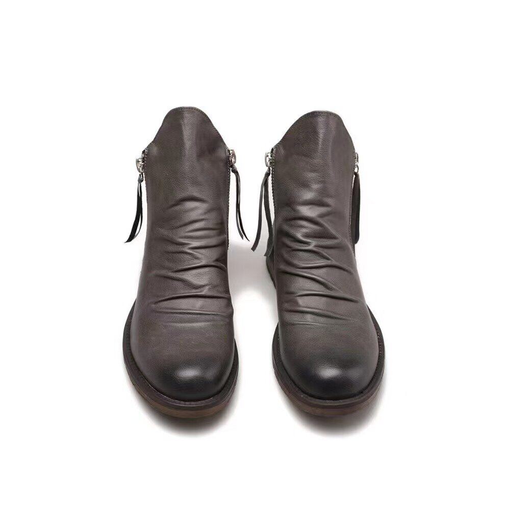 Novo Bota de couro com fecho de correr para homem | Oferta de metade do preço🔥