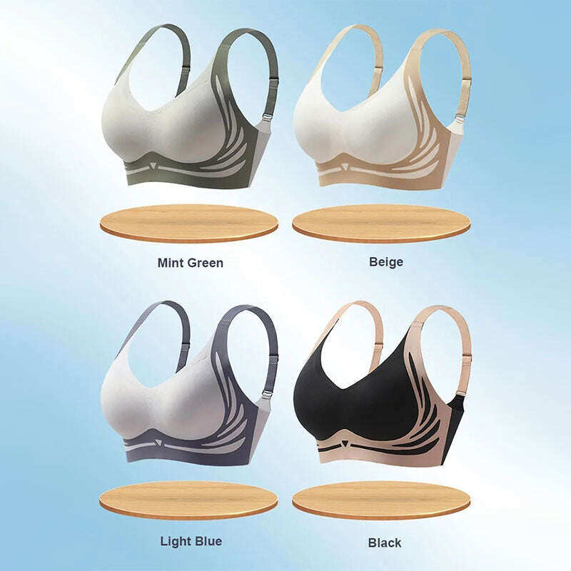 💕Sutiã push-up sem fio com levantamento e anti-gotas