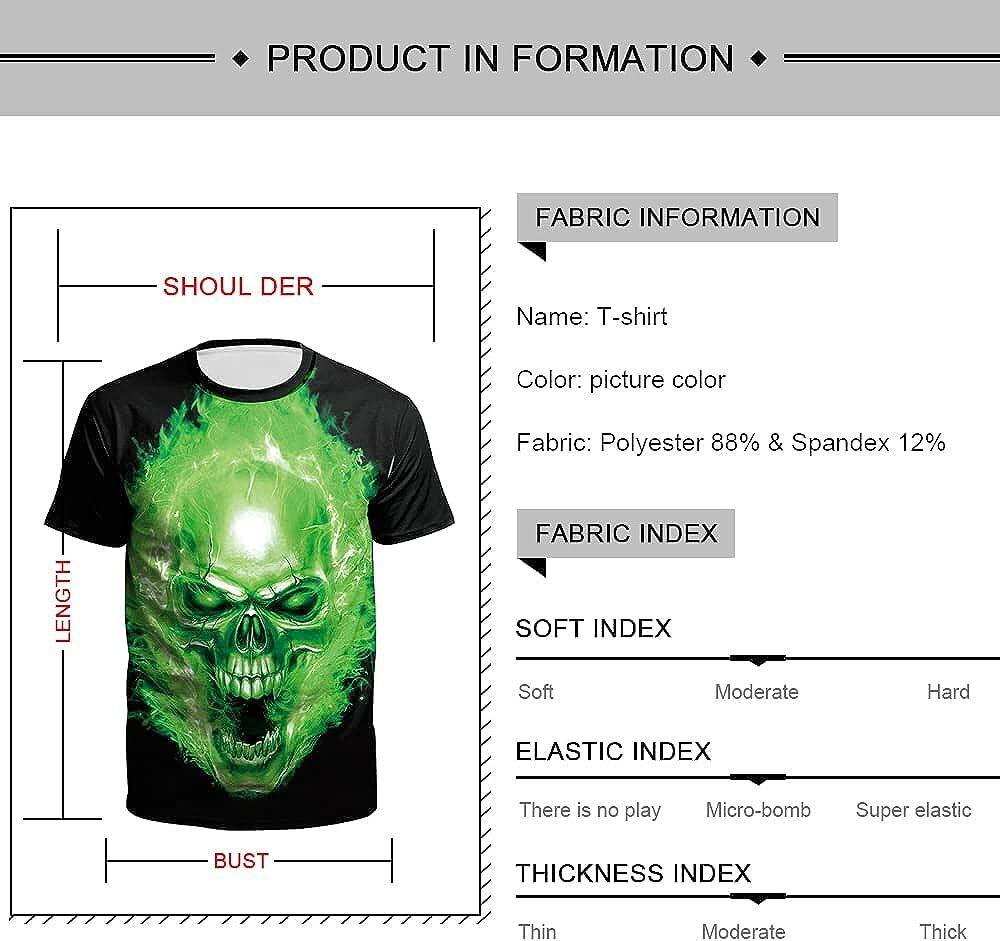 Men's 3D Print Skull T-Shirt 3D Creative Print Short Sleeve T-Shirt Casual Round Neck Novelty Street Fashion Tees Shirt