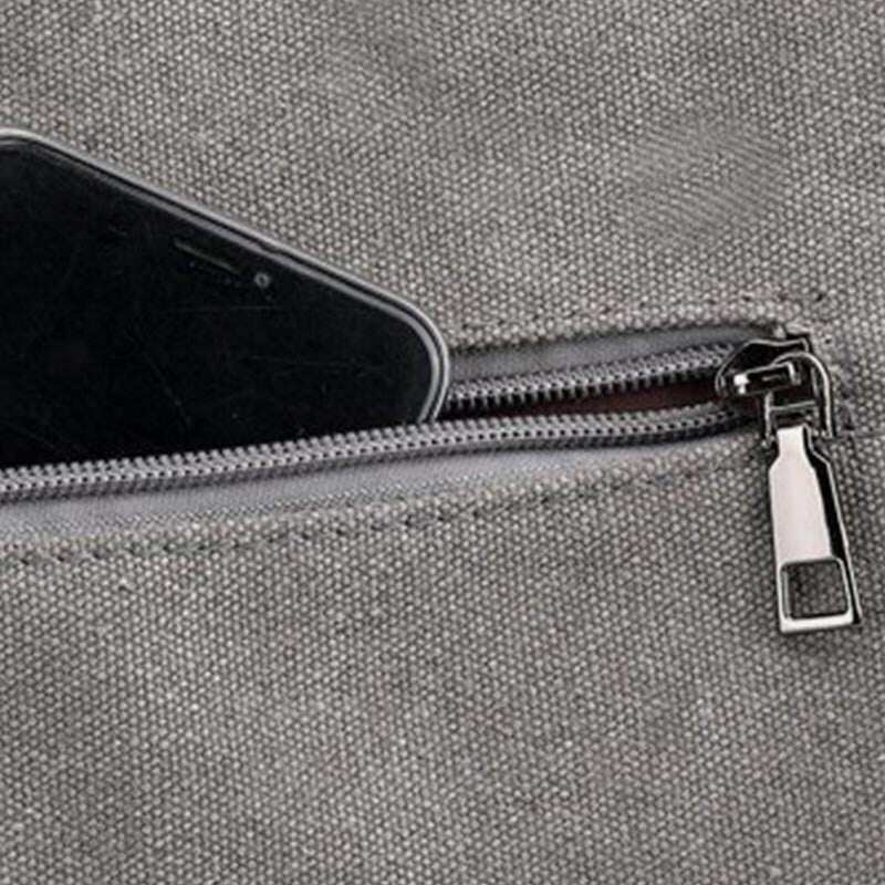 Bolsa feminina média com três compartimentos Bolsa de ombro espaçosa em lona