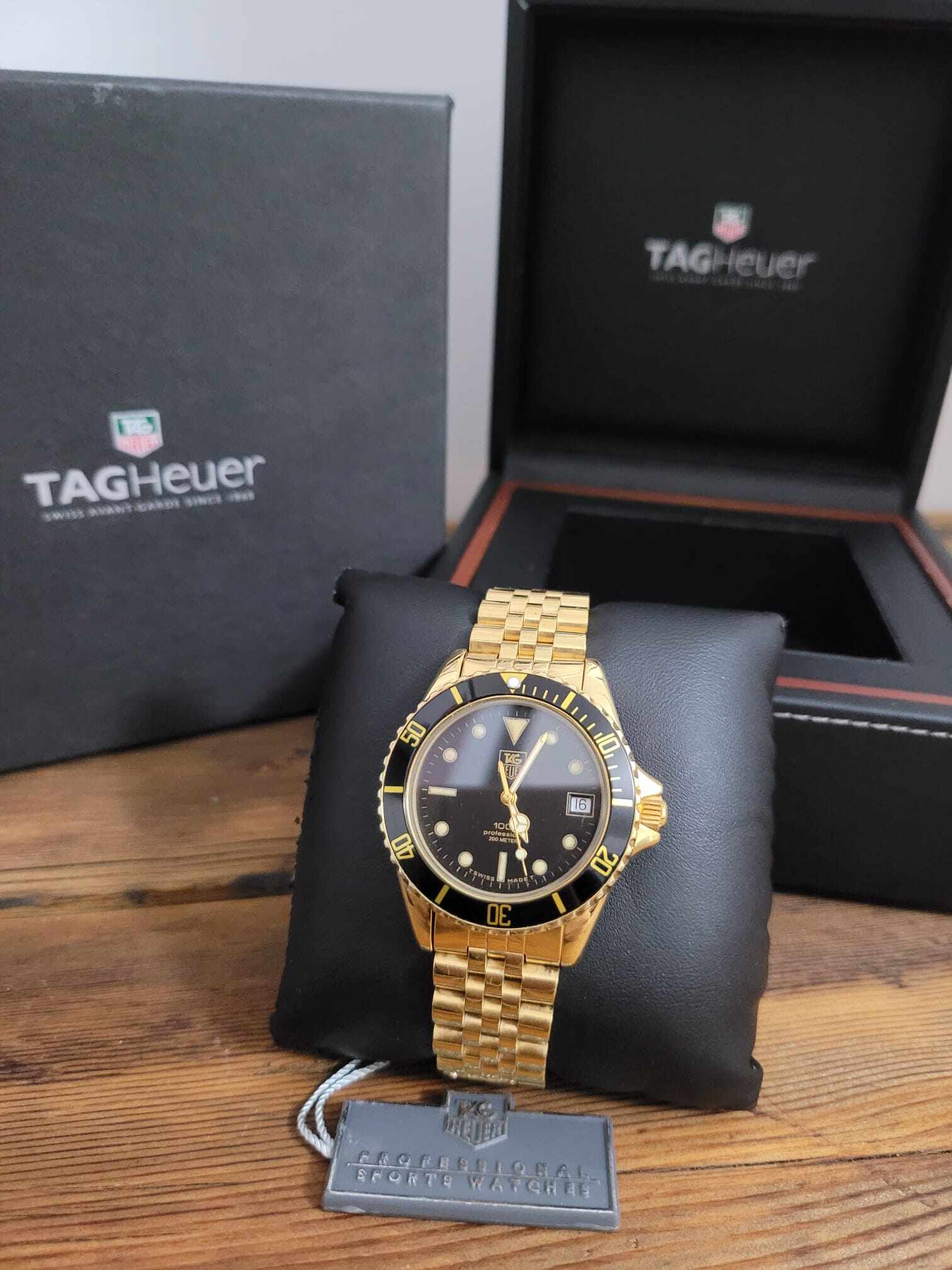 Promoção de Junho! Edição especial relógio TAG Heuer Professional 1000 24k banhado a ouro de 24 quilates