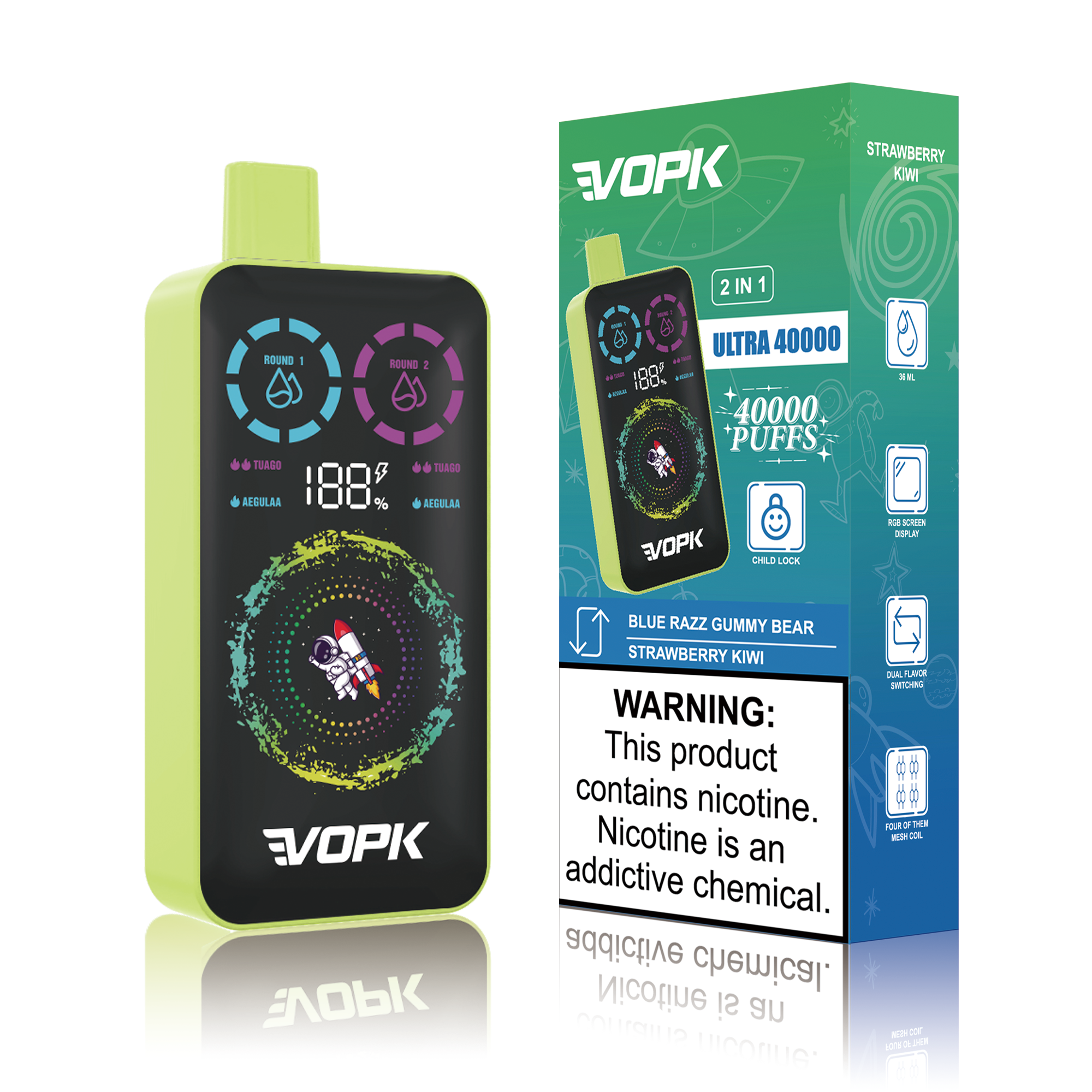 VOPK ULTRA 40000 Puffs Double Taste jednorazowe Vape - zaawansowane funkcje dla maksymalnej przyjemności z użytkowania