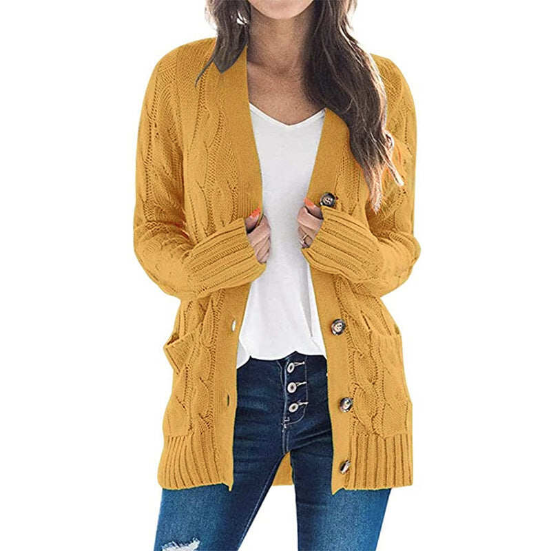 2023 CARDIGAN CASUAL CU MÂNECĂ LUNGĂ CU DECOLTEU ÎN V