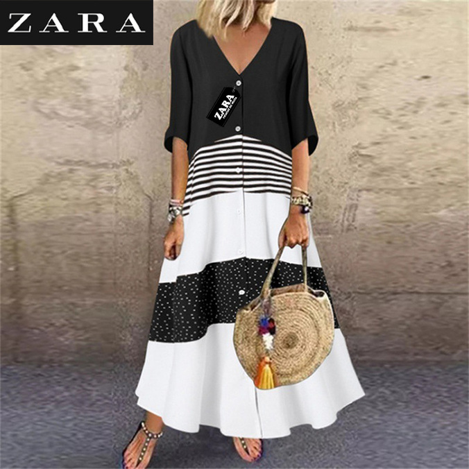 NOVO VESTIDO LONGO ZARA DE VERÃO COM DECOTE EM V