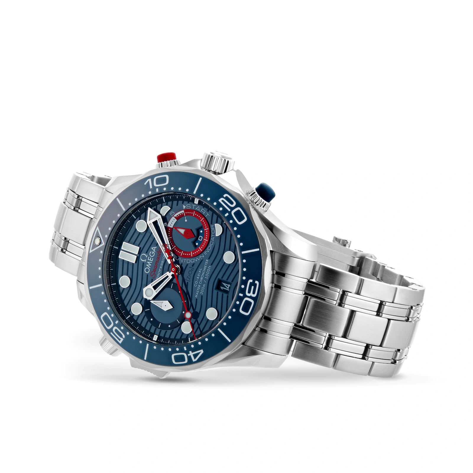 OM💛EGA Seamaster Diver Co-Axial Master Chronometer Chronograph 44mm Mens Watch O21030445103002