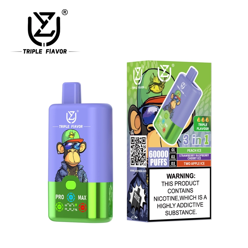 UZY TRIPLE FLAVOR 60000 60K Puffs Triple Flavor 0-5% Nicotine 54ml