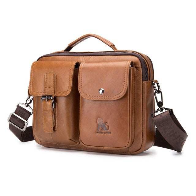 Torba na ramię z prawdziwej skóry dla mężczyzn Business Messenger Bag