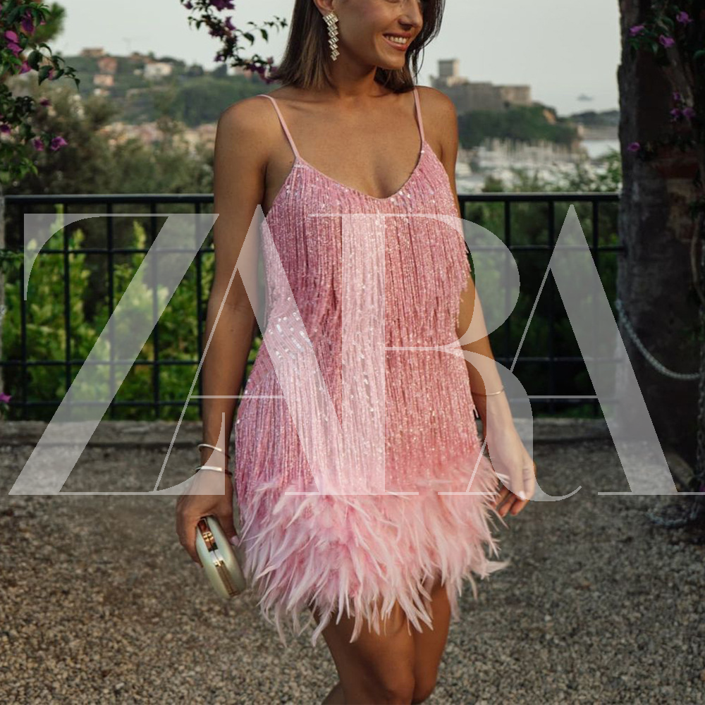 [ZARA]Sukienka typu slip z cekinami Luxe Tassel