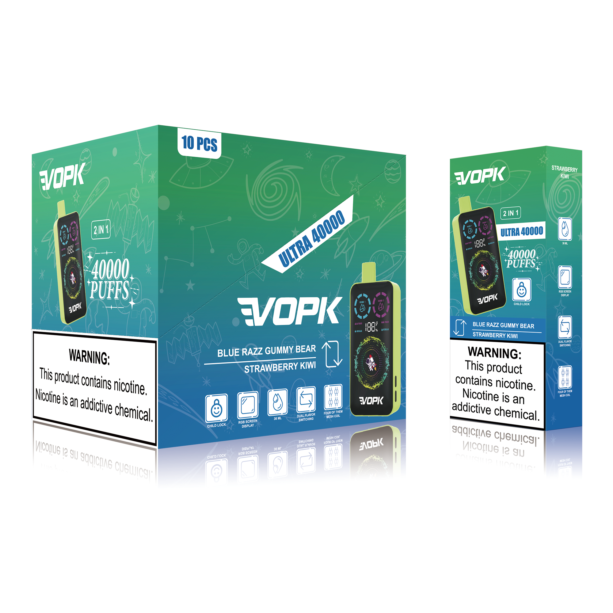 VOPK ULTRA 40000 Puffs Double Taste Jednorazowe Vape - Zaawansowane funkcje dla maksymalnej przyjemności 10 szt.