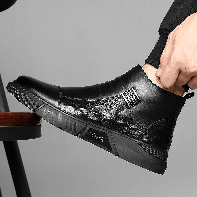Botas Martin de couro legítimo italianas feitas à mão com zíper