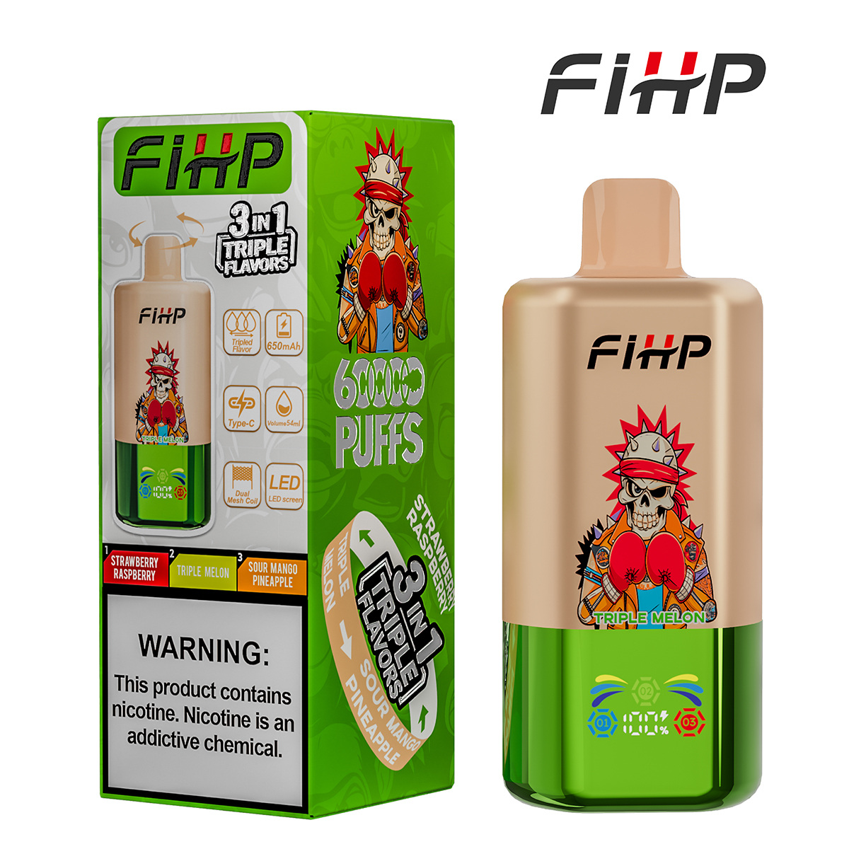 FIHP Vape o potrójnym smaku (60 000 zaciągnięć)