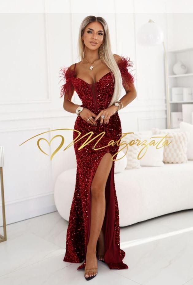 🎉Peça agora e economize 49% 🎁Vestido de noite de veludo sereia com lantejoulas