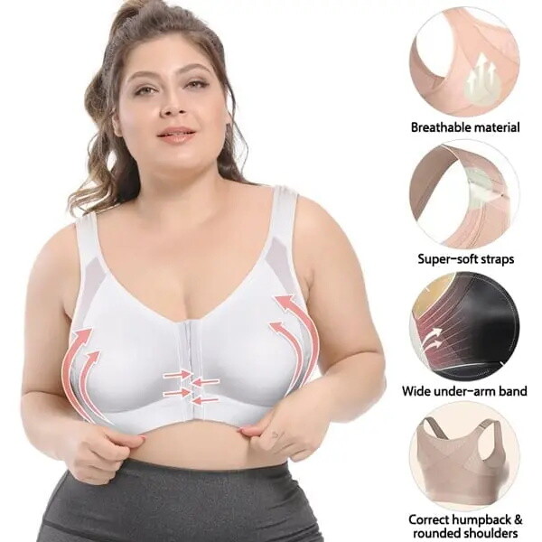 🥰 【3/6 peças】👙【40-120kg】Soutien de suporte com cobertura total