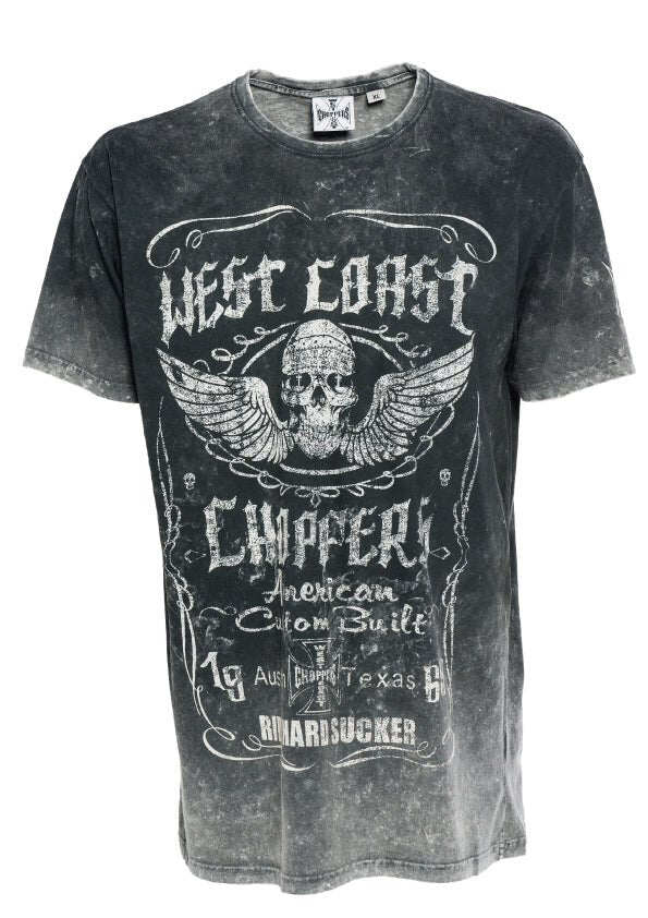 West Coast Choppers Ride Hard Sucker Camiseta  - Cinzento Vintage/Preto
