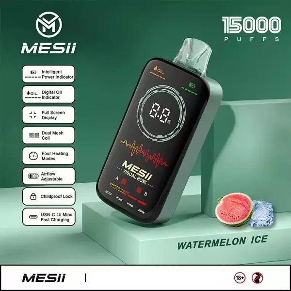 Mesii visual boxx 16000 puffs teljes képernyős kijelző eldobható vape tömeges vásárlás nagykereskedelmi