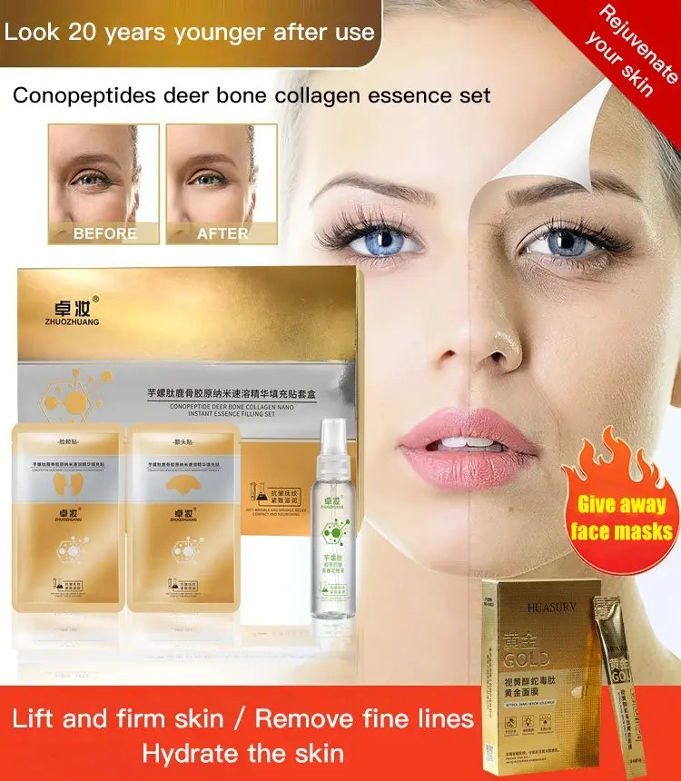 Conjunto de essência de colágeno de osso de veado Conopeptídeos