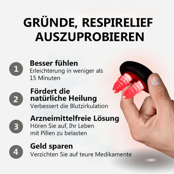 Dispositivo de terapia nasal Oveallgo™ INSTANT RespiRelief com luz vermelha