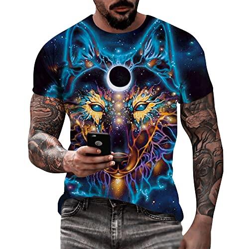 Camiseta masculina de caveira com estampa 3D criativa 3D camiseta de manga curta casual gola redonda novidade moda urbana camiseta