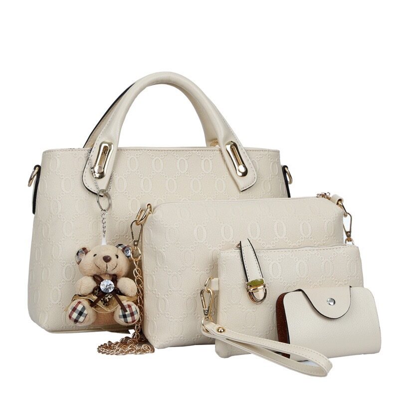 Bolsa elegante de quatro peças com charme de urso