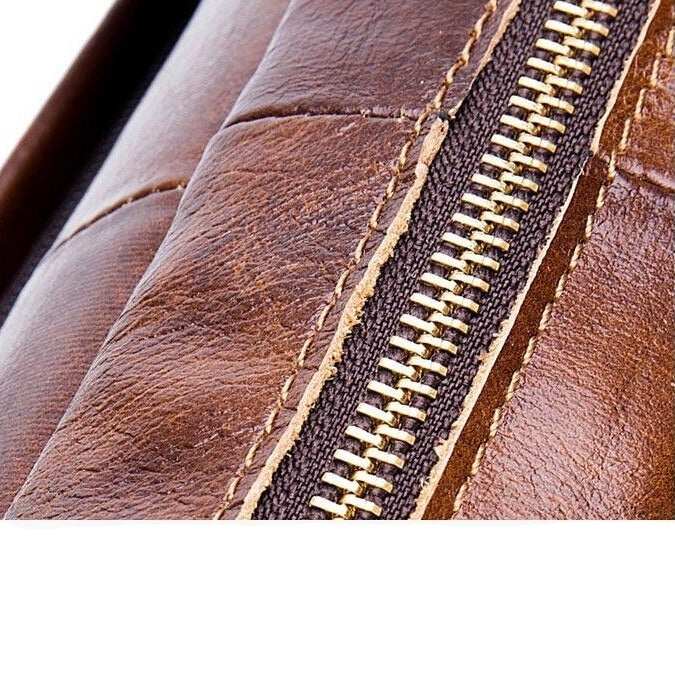Męska teczka z prawdziwej skóry w stylu vintage na laptopa
