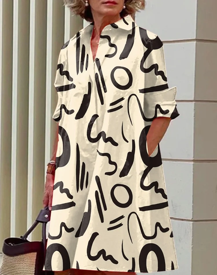 Луксозна бална риза с щампа с елегантна рокля 2024 г