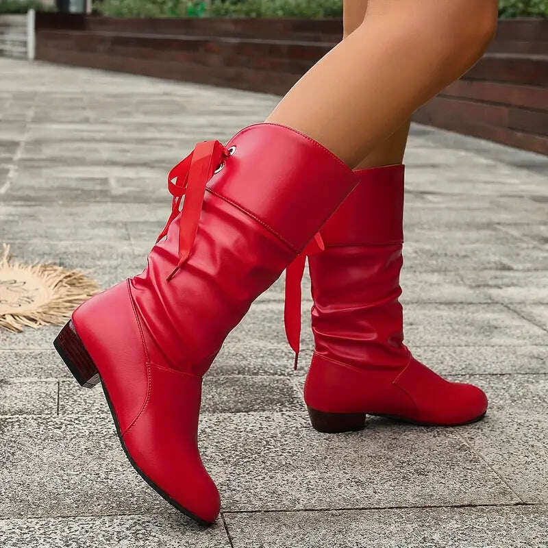 🔥Botas femininas elegantes com cadarço e sapatos quentes