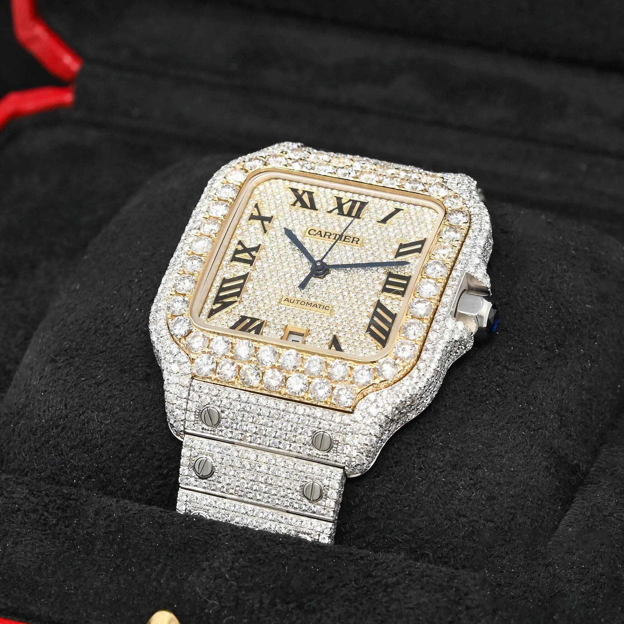 40mm Cartier Santos 100 XL - pełna tarcza ICED