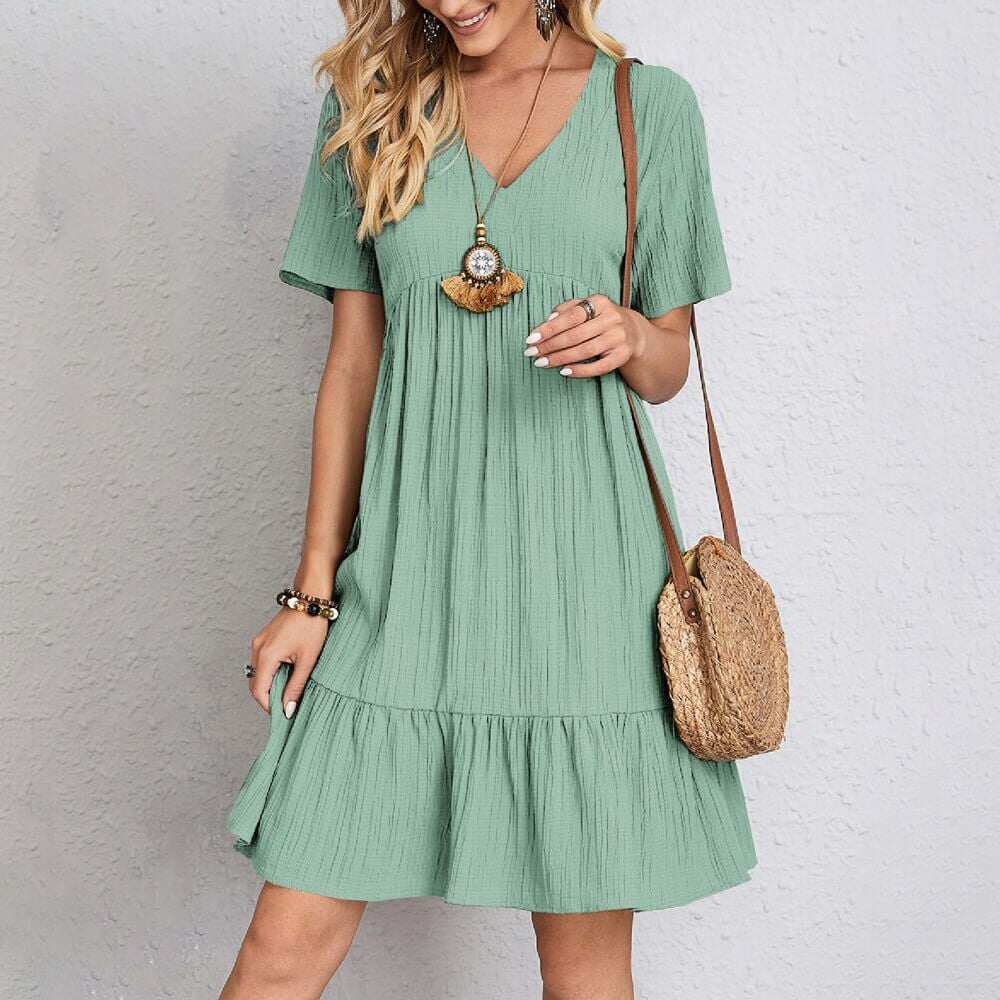 👚💃 Luźna, casualowa jesienna sukienka z wiązaniem w talii