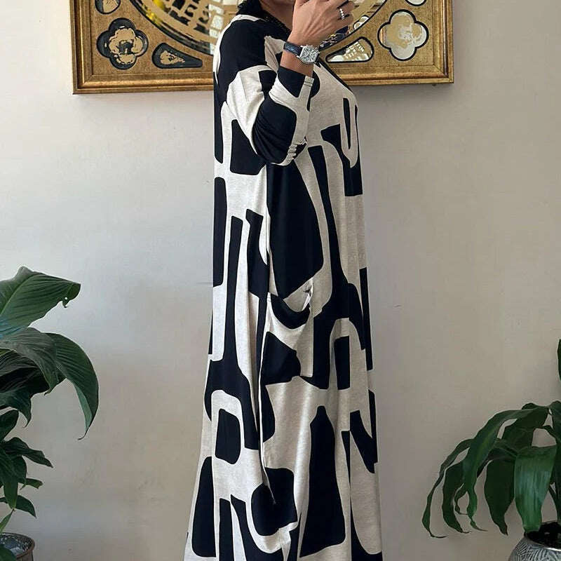 ✨Vestido feminino de manga comprida com estampa