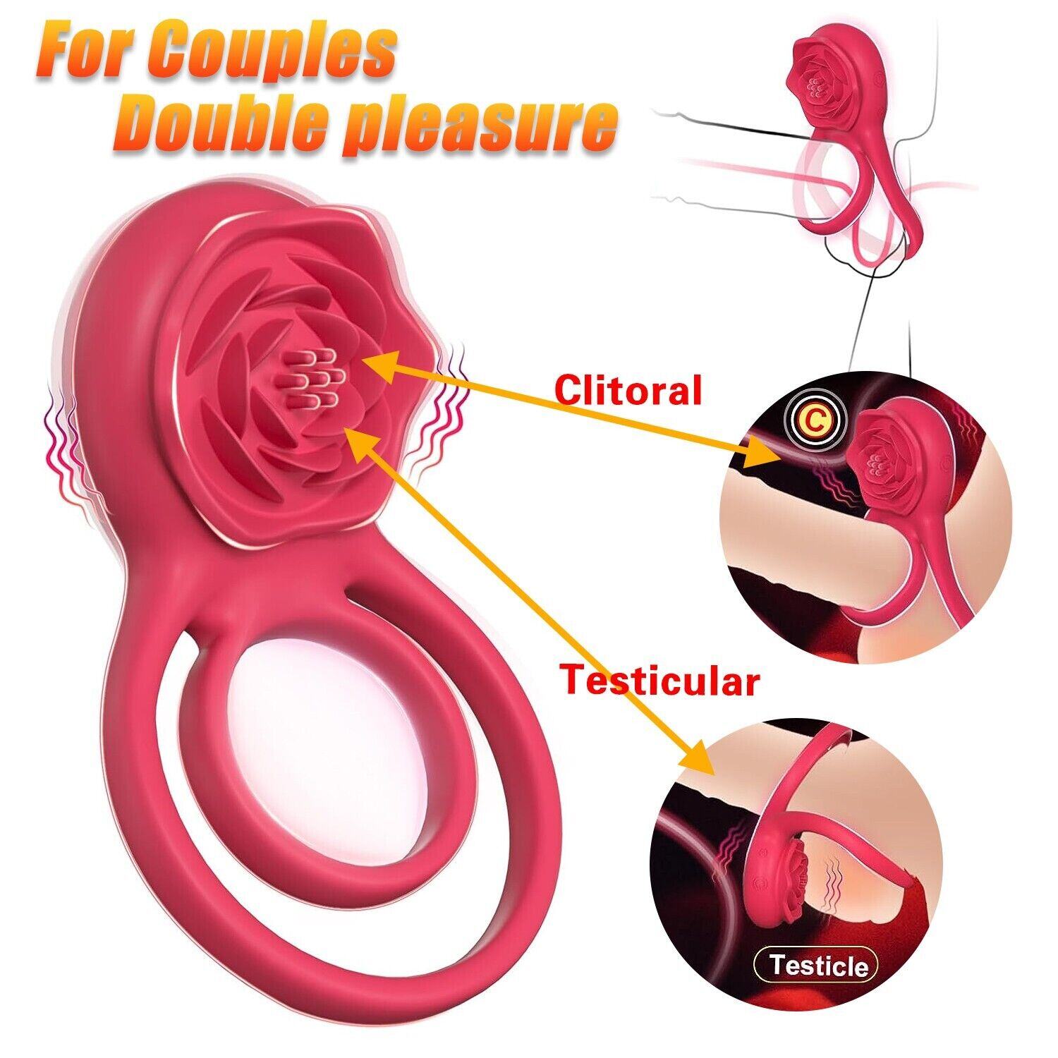 🔥СПЕЦИАЛЕН КОЛЕДЕН ПОДАРЪК ЗА 2024 Г. - 70% ОТСТЪПКА💥💥--ВИБРИРАЩ ПРЪСТЕН ЗА ПЕТЕЛ С РОЗОВ КЛИТОРАЛЕН СТИМУЛАТОР