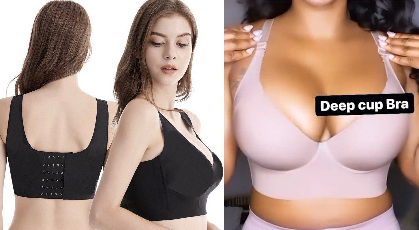 🔥Fashion Deep Cup Bra🔥Sutiã com modelador incorporado (o tamanho é igual ao dos sutiãs normais)