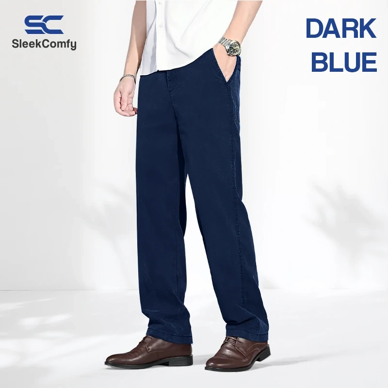 SleekComfy - Calça jeans reta com ajuste regular e conforto para o dia todo
