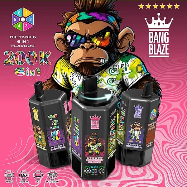 Bang Blaze® 200K 6 az 1-ben eldobható vaporizátor | 200k Puffs - A tökéletes ízállomás