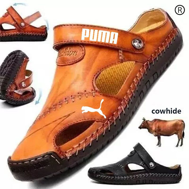 🔥PUMA férfi lélegző, plus size puha bőr szabadtéri szandál #NB92